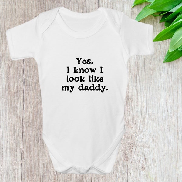 thumbnail image 2 of FunkyTotz 'I May Look Like My Daddy But I Have My Mummy's Attitude' Babygrow Vest - New With Tags 2 of 5