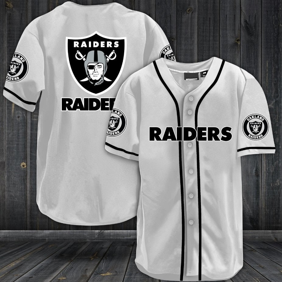 Oakland Raiders Baseball Shirt Raiders Team Baseball Shirt Etsy