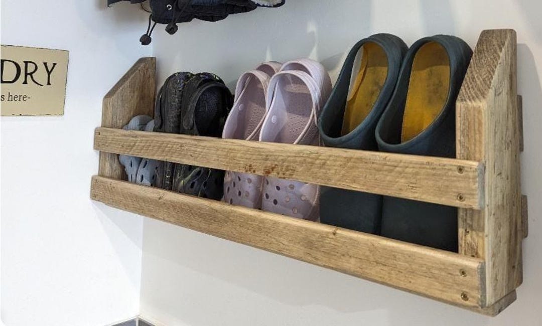 Floating Shoe Pallet Wall Shoe Rack Pallet Wood Shoe Holder That