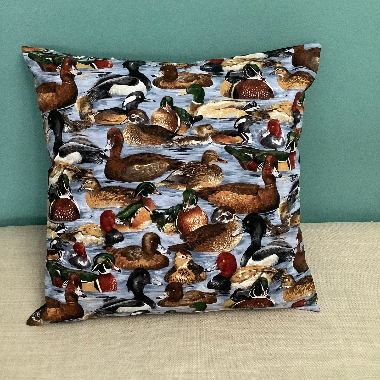 Bedding / pillows / decorative pillow / duck / mallard / wood Etsy