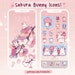 Sakura Bunny App Icon Set | Kawaii Aesthetic for Android IOS Tablet & Desktop 