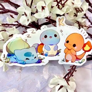 Baby Kanto Starters • Adhesivo de vinilo • Acabado mate