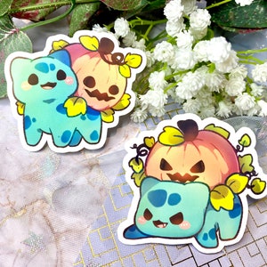 Jack-O-Lantern Bulbas (Set of 2) • Vinyl Sticker • Matte Finish