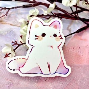 Sitzende Katze • Vinyl-Aufkleber • Matte Oberfläche