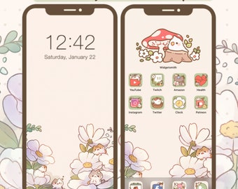 Cute Cottagecore App Icon Set | Kawaii Aesthetic Theme  for Android IOS Tablet & Desktop