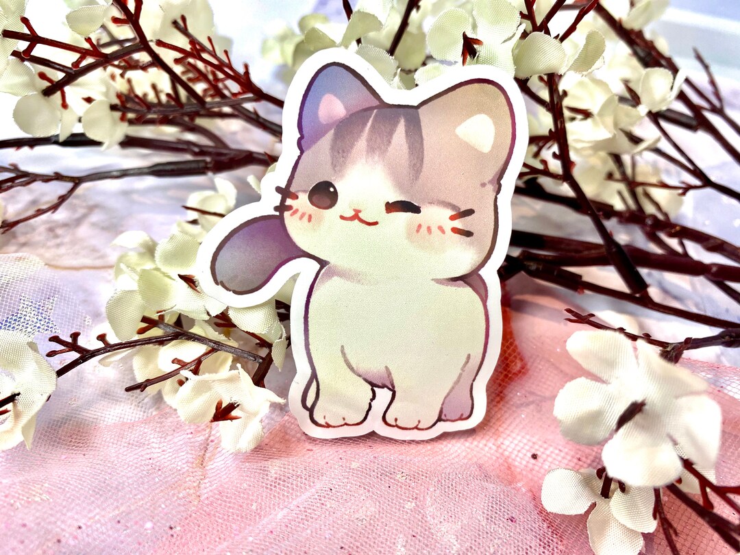 Winking Kitty • Vinyl Sticker • Matte Finish - Etsy