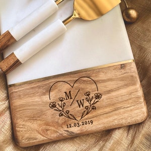 Personalized Charcuterie Board Wedding Gift, Gift for Couple, Wedding Shower Gift, Engraved Cheese Board, Custom Board Bridal Shower Gift