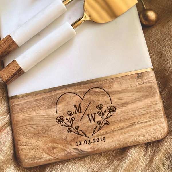Personalized Charcuterie Board Wedding Gift, Gift for Couple, Wedding Shower Gift, Engraved Cheese Board, Custom Board Bridal Shower Gift