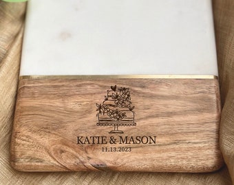 Personalized Charcuterie Board with Handle, Newlywed, Best Couple, Engagement, Unique Wedding Gift