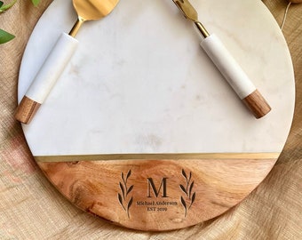 Tabla de queso de corte personalizada, iniciales personalizadas, para mejor amigo, cumpleaños, nuevo hogar, regalo de bienvenida