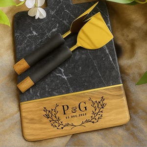 Personalized Charcuterie Board, Wedding Gift for The Couple, Custom Engraved Cutting Board, Newlywed Gift, Monogram Cheese Board,Engagement