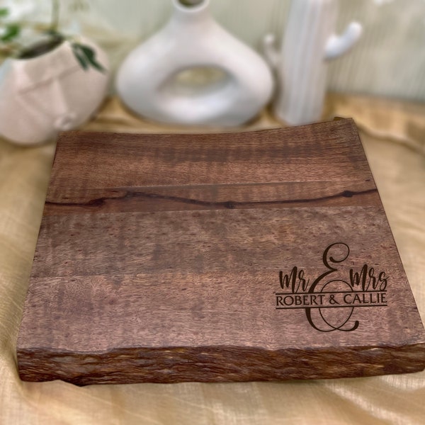 Custom Charcuterie Board, Live Edge Butcher Block, Wedding, Couple, Anniversary, Housewarming, Engagement, Bridal Shower Gift