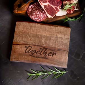 Personalized Cutting Board, Large Wood BBQ Board, Grilling Gift, Engraved Live Edge Butcher Board, Personalized Dad Gift, Grandpa Gift