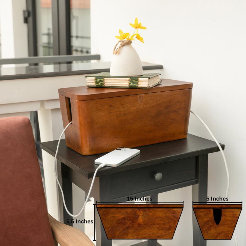 Extra Large Cable Box for Storage Organization, Homeware Gift, Desk ...