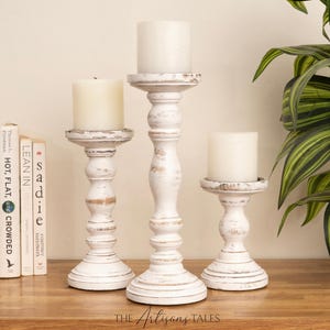 Candlestick Holder, Wood Candle Stand, Dining Table Decor, Wedding Centerpiece, Pillar Candle Holder, Table Centerpiece, Rustic Candle Holder, Tall Candle Holder, Hosting Decor, Wedding Decor, Holiday Decor, Christmas Gifts, Kitchen-And-Dining