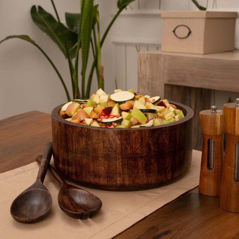 Rustic Dinnerware, Wooden Serving Bowl, Salad Bowl, Table Centerpiece, Wooden Fruit Bowl, Mid Century Bowl, Bread Bowl, new homeowner gift, Unique centerpiece, house warming gift, Decorative Bowls, Hand Carved Bowl, Rustic Keepsake