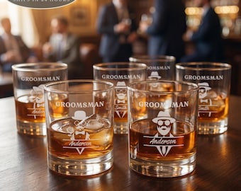 Personalized 10oz Old Fashioned Whiskey Glass, Groomsmen Gift, Best Man Proposal Gift