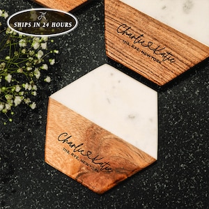 Personalized Coasters, Custom Engraved Coasters, Wedding Gift For Guests, Marble Coasters, Bridal Shower Gifts,Monogram Coaster,Housewarming