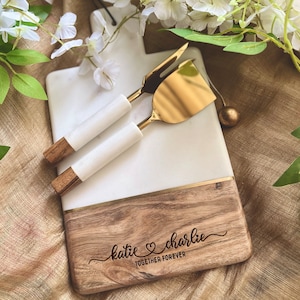 Personalized Charcuterie Board And Coasters Set, Wedding Gifts For The Couple, Engraved Cheese Board, Bridal Shower Gift, Engagement Gift