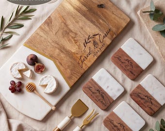 Personalized Charcuterie Board: Mothers Day Gift, Newlywed Gift, New Home Gift, Coaster Options, Holiday Hosting