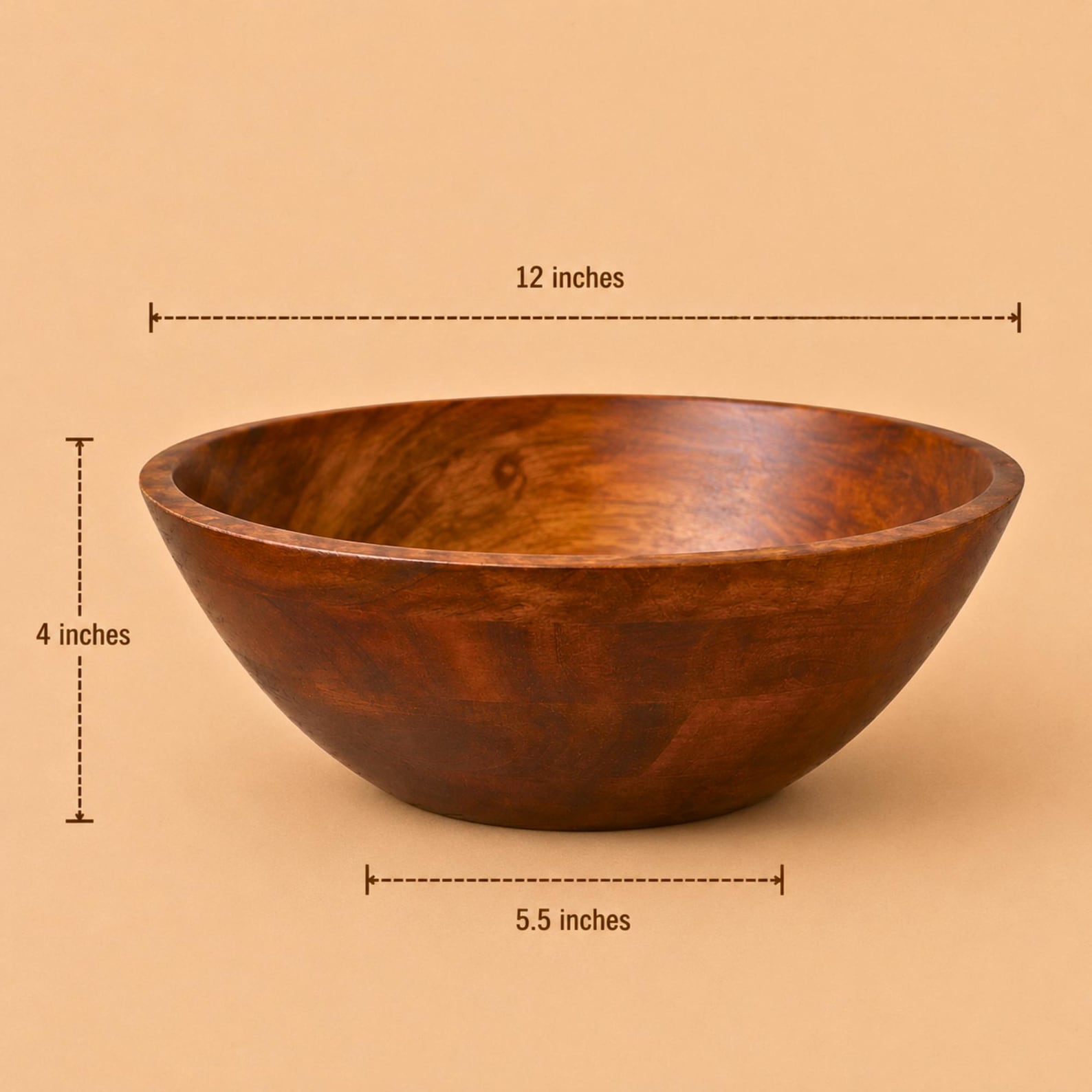 Large Wooden Walnut Salad Bowl