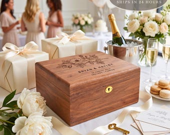 Personalized Lockable Memory Box: Seadrift Finish, Wedding Gift, Anniversary Gift