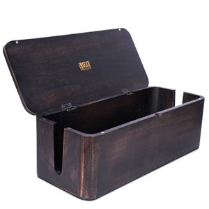 Cable Management Box, Fall Hosting Decor, Cable Organizer, Cord Organizer Box, Electronic Hider, Wood Cord Hider Box,Office Desk Accessories