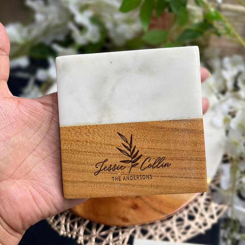 Customized Cutting Board, Fall Host Gift, Thanksgiving Centerpiece, Personalized Charcuterie Board, Marble Cheeseboard Set, Engagement Gift image 4