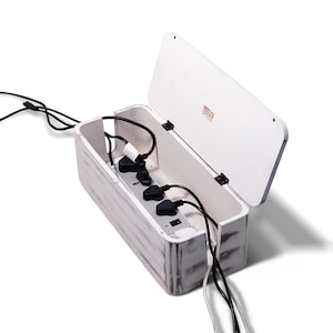 Wood Cable Management Box, Dorm Decor, Cord Organizer, Desk Storage Organization, Power Strip Box, Wire Hider, Surge Protector Cover