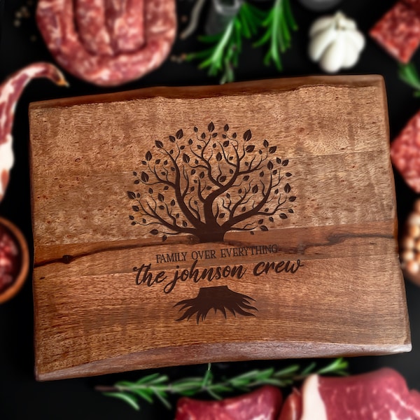 Personalized Butcher Block Cutting Board, Engraved, Custom Design, Family Event, Reunion Giveaways