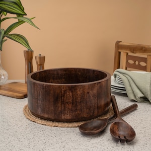 Rustic Dinnerware, Wooden Serving Bowl, Salad Bowl, Table Centerpiece, Wooden Fruit Bowl, Mid Century Bowl, Bread Bowl, new homeowner gift, Unique centerpiece, house warming gift, Decorative Bowls, Hand Carved Bowl, Rustic Keepsake