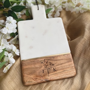 Monogrammed Cutting Board, Initial Personalized Charcuterie Board, Wedding Gift, Engraved Cheese Board, Mother Of Groom Gift,Serving Platter