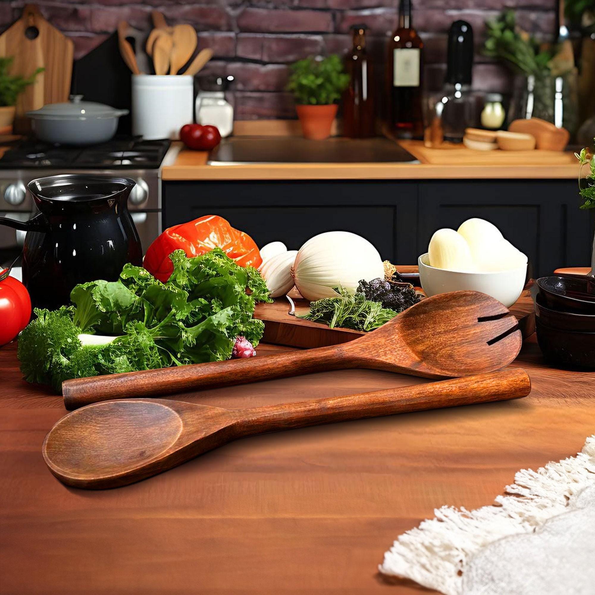 サラダトング、木製スプーン＆フォークセット、クリスマスギフト