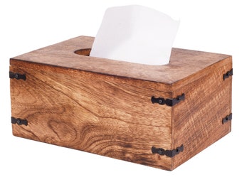 Tissue Box Cover Holder Rectangular, Wood Tissue Box Cover, Tissue Cover with Slide Out Bottom, Tissue Box Hider