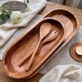 Wooden Dough Bowl: Handmade Rustic Serving Bowl for Thanksgiving Christmas Hosting, Large and XLarge