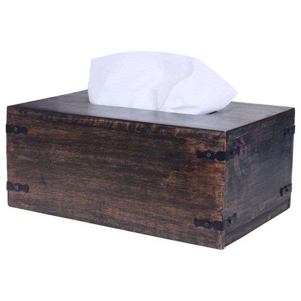 Tissue Box Cover Holder Rectangular, Wood Tissue Box Cover, Tissue Cover with Slide Out Bottom, Tissue Box Hider