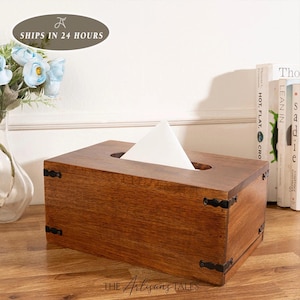 Tissue Box Cover Rectangular With Slide Out Bottom, Holiday Decor