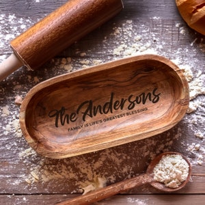 Bread Bowl Customized, Personalized Dough Bowl, Fall Host Gift, Engraved Wooden Kitchen Bowl, Food Safe Bowl, Large Salad Bowl, Centerpiece