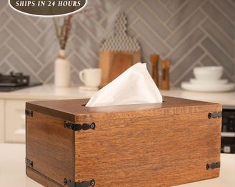Porta Fazzoletti In Legno Con Intaglio Floreale – Copri Scatola Elegante Bianco Per Casa E Ufficio - 3