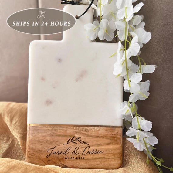 Personalized Charcuterie Board, Custom Cheese Board, Engagement Gift, Marble Cutting Board, Wedding Gift, Personalized Home Gift For Her