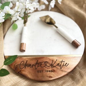 Tabla de charcutería personalizada, tabla de quesos, regalo para bodas regalos corporativos, tabla de quesos con cubiertos de 3 piezas
