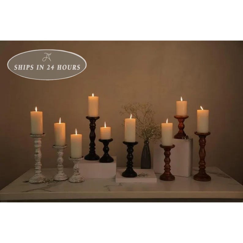 Hosting Decor, Pillar Candle Holder, Wooden Candle Holder, Wedding Candles, Candles Stand, Table Centerpiece, Wedding Centerpiece, Farmhouse Candle, Home-Decor, candle holder, Modern rustic, Candlestick Holders, table decoration