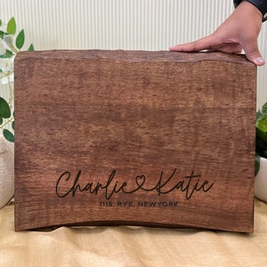 Personalized Live Edge Charcuterie Board, Custom Cheese Board, High Quality Wood, Anniversary, Couple, Newlywed Gift