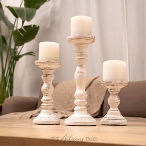 Candlestick Holder, Wood Candle Stand, Dining Table Decor, Wedding Centerpiece, Pillar Candle Holder, Table Centerpiece, Rustic Candle Holder, Tall Candle Holder, Hosting Decor, Wedding Decor, Holiday Decor, Christmas Gifts, Kitchen-And-Dining