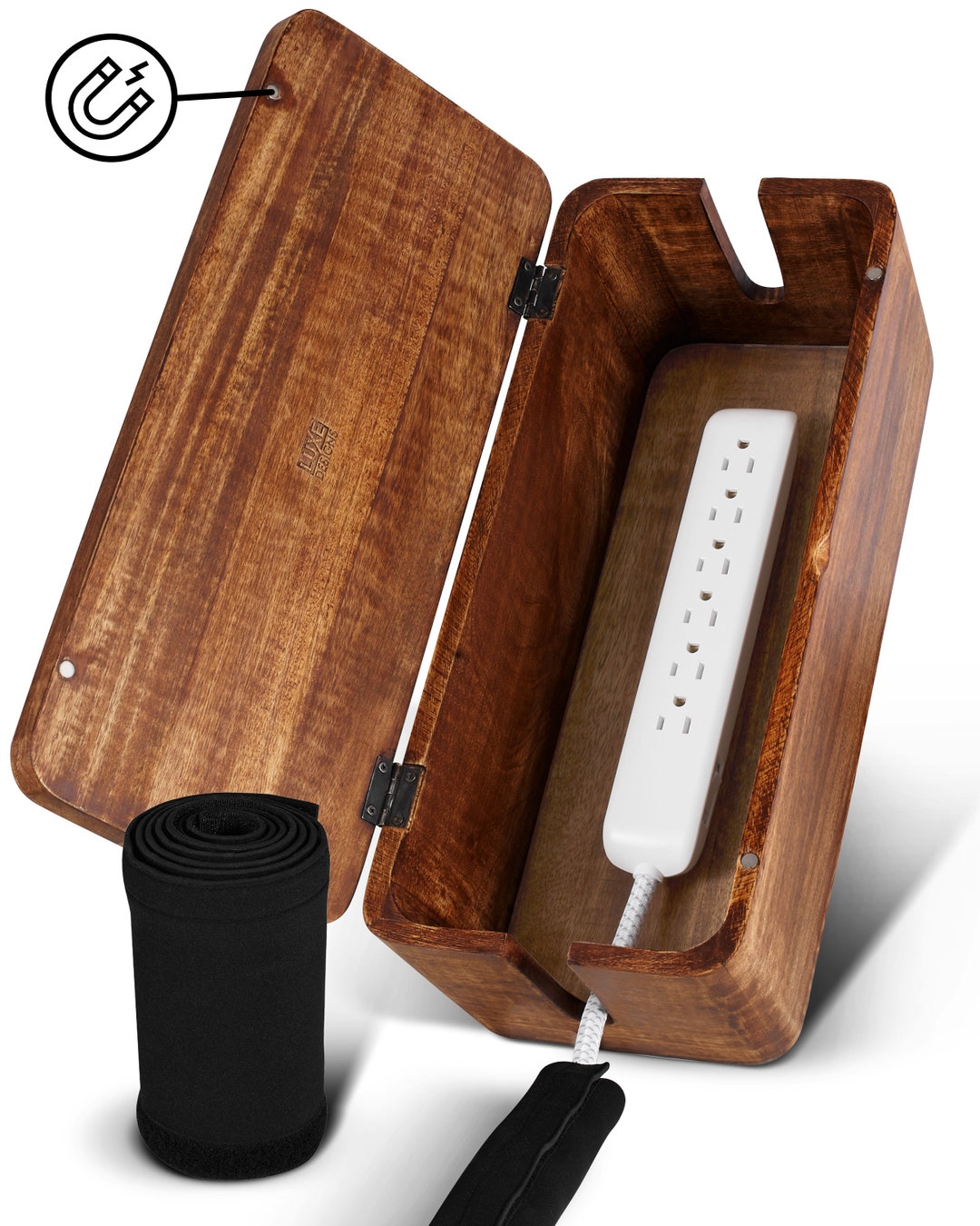 Yecaye Cable Management Box, 2 Pack Cable Organizer Box, Large And