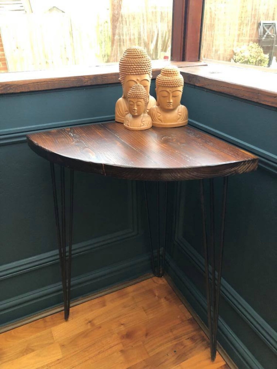 Custom Rustic Corner Table Side Table Handmade Solid Wood Etsy