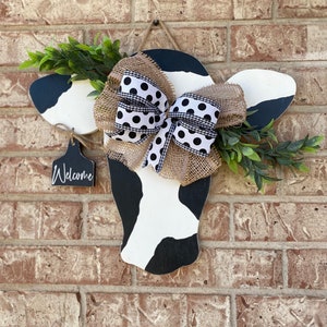 Cow Head Door Hanger, Hey Y'all, Door Sign, Rustic, Farmhouse,
