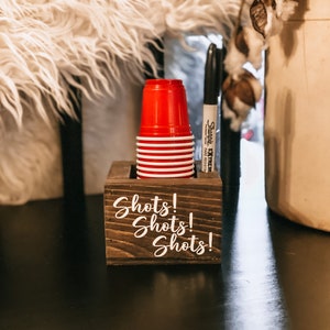 Handmade Wooden Shot Cup Holder: Party Decor