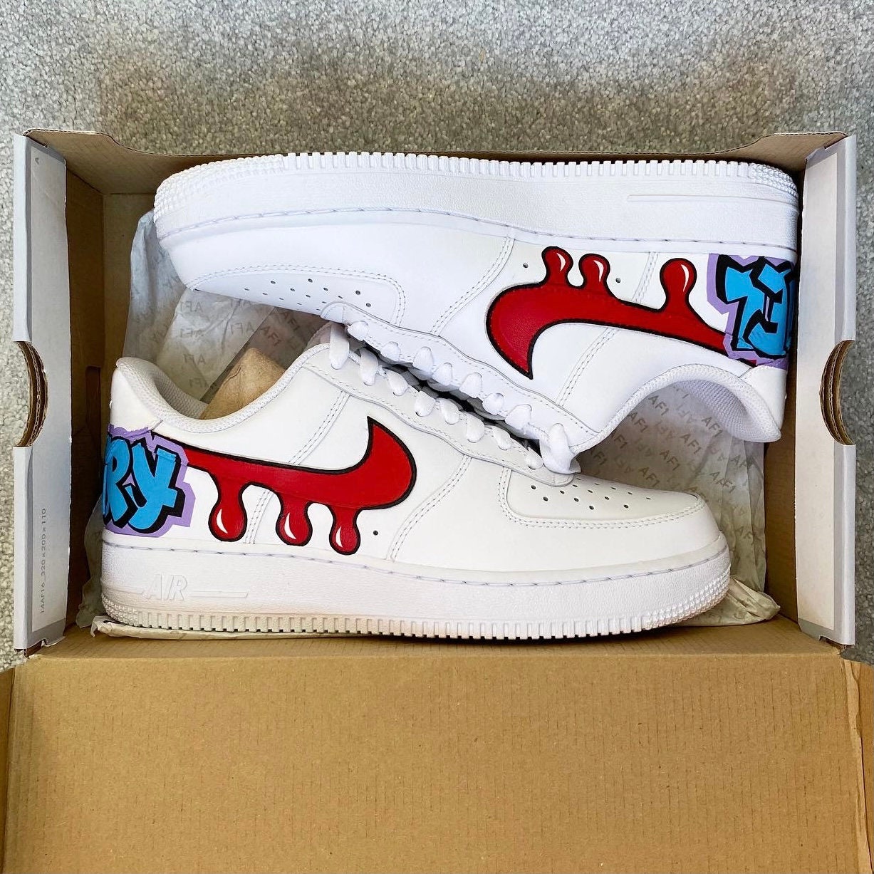 Personalised Graffiti Custom Air Force 1 Trainers | Etsy