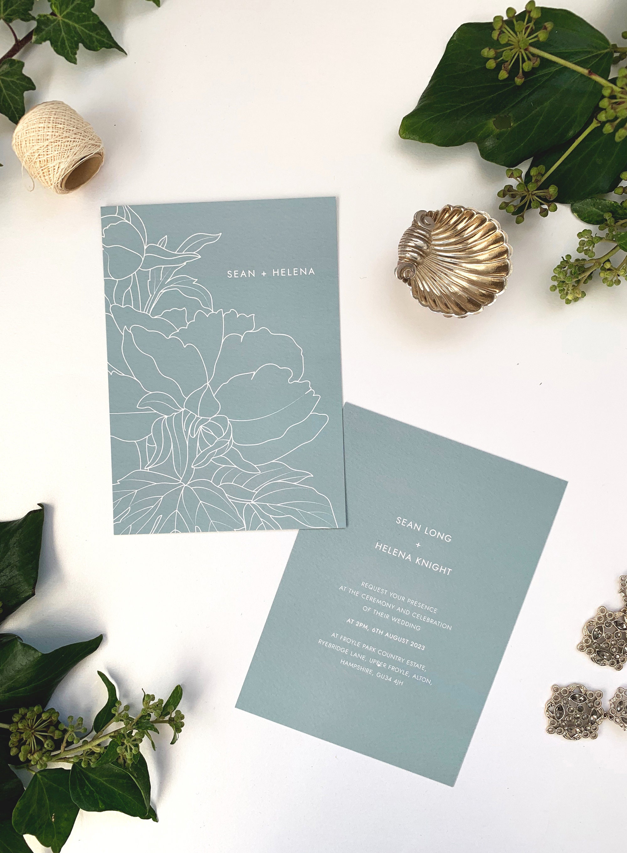 Simple Floral Wedding Invite invitation suite stationery Etsy